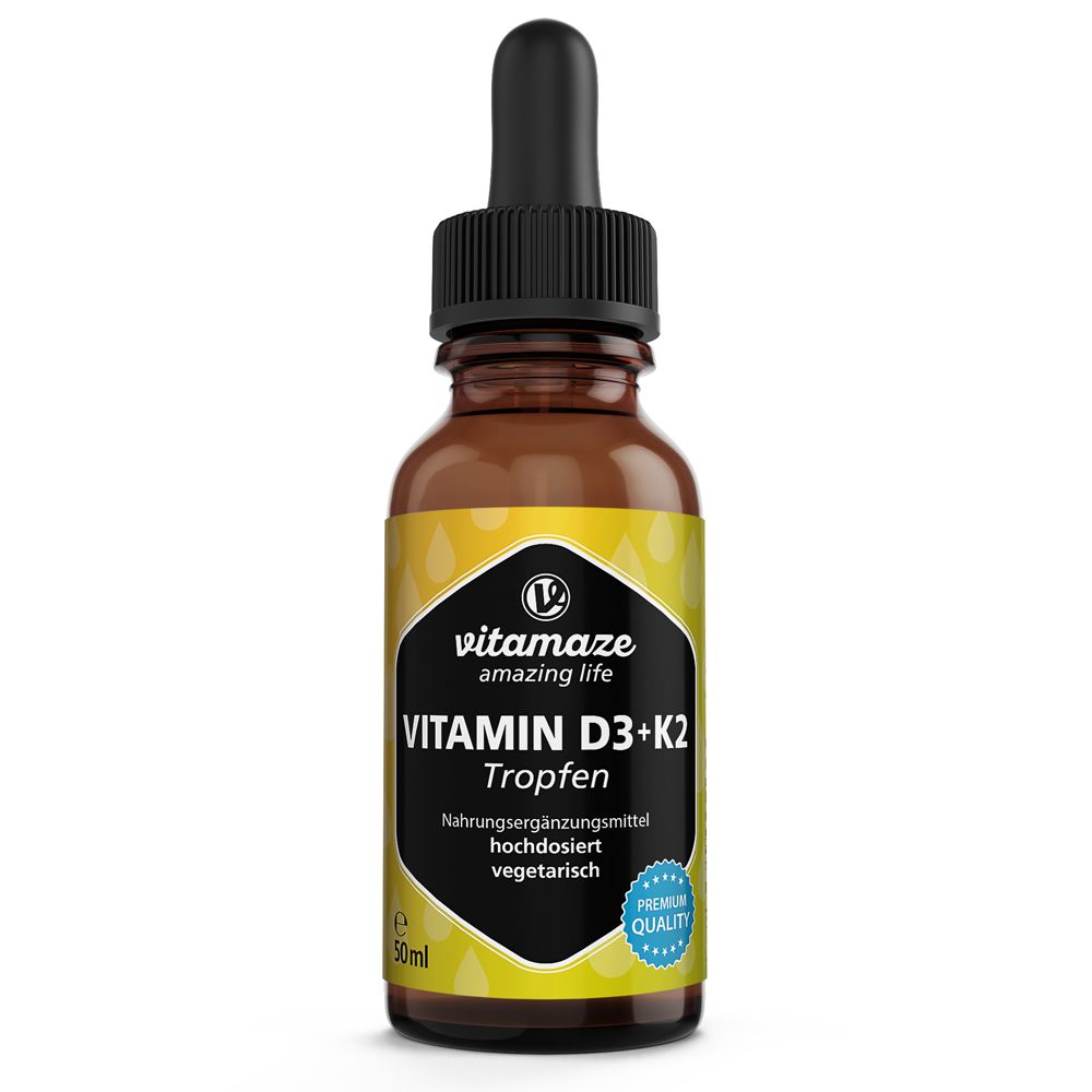 Vitamaze Vitamin D3 + K2 Tropfen hochdosiert 50 ml Tropfen