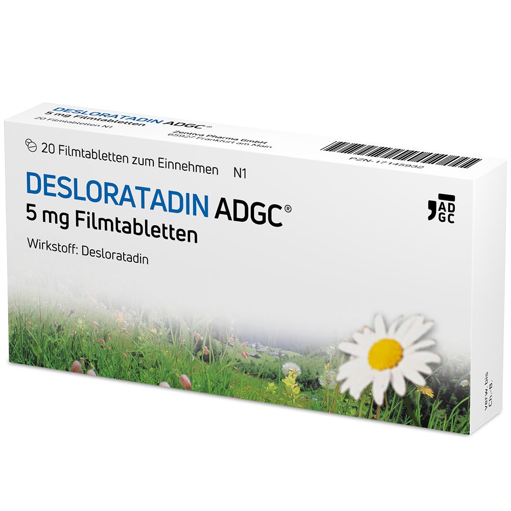 Desloratadin-ADGC 5 mg schnelle Wirkung gegen Allergien ohne schläfrig zu machen