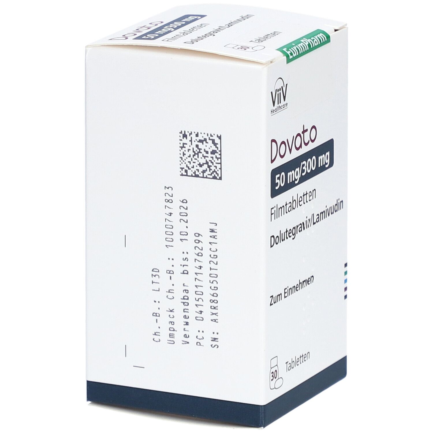 Dovato 50 mg/300 mg Filmtabletten 1x30 St