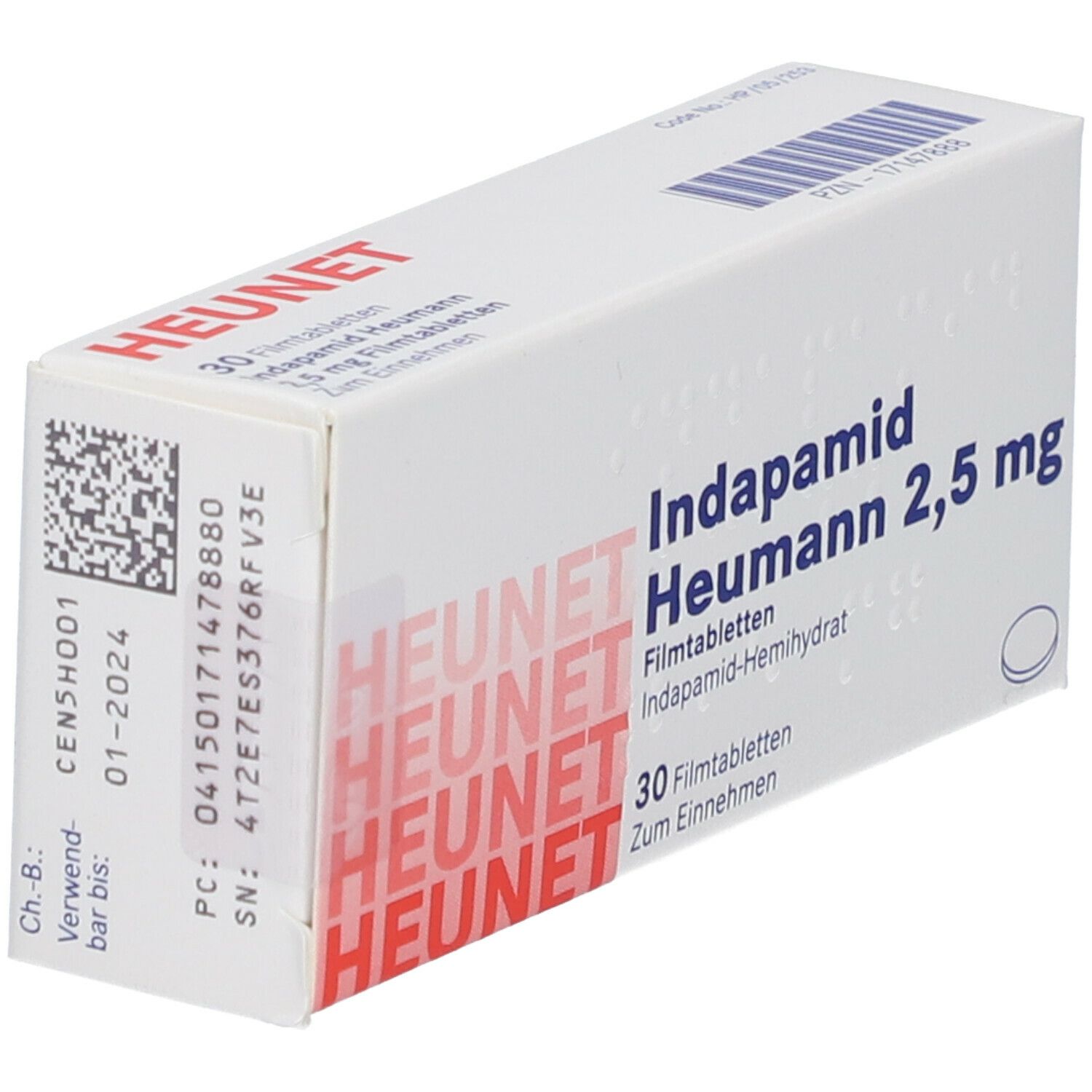 Indapamid Heumann 2,5 mg Filmtabletten Heunet 30 St