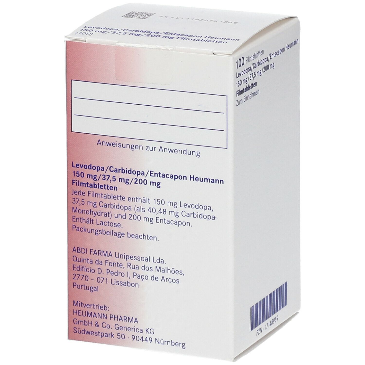 LEVODOPA/Carbidopa/Entacapon Heumann 150/37,5/200 100 St Filmtabletten