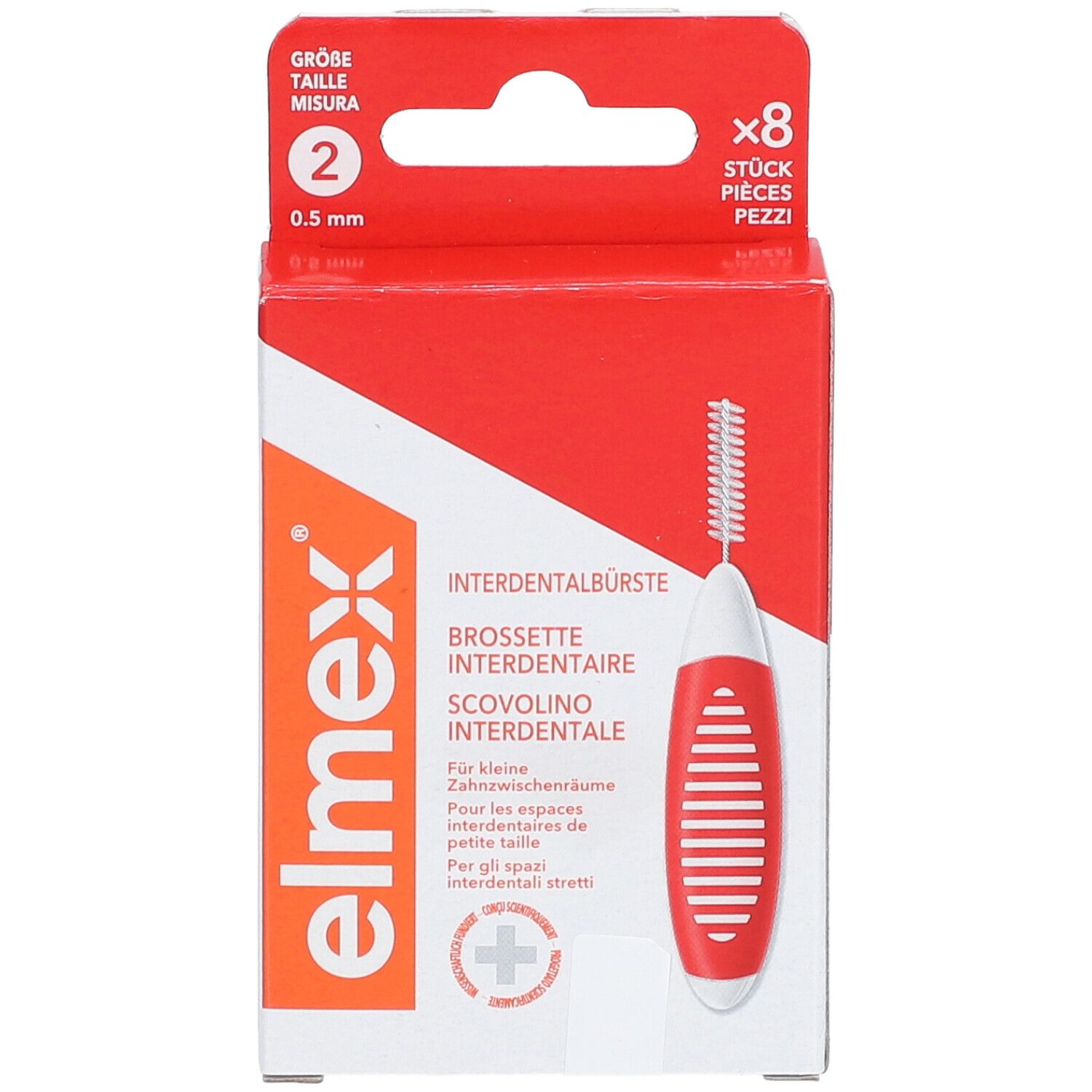 elmex Interdentalbürsten rot, Größe 2, 0,5 mm 8 St - Shop Apotheke