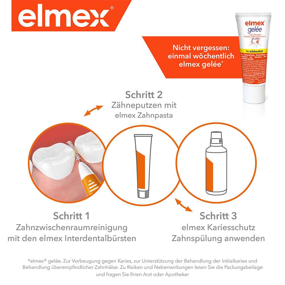 elmex Interdentalbürsten rot, Größe 2, 0,5 mm