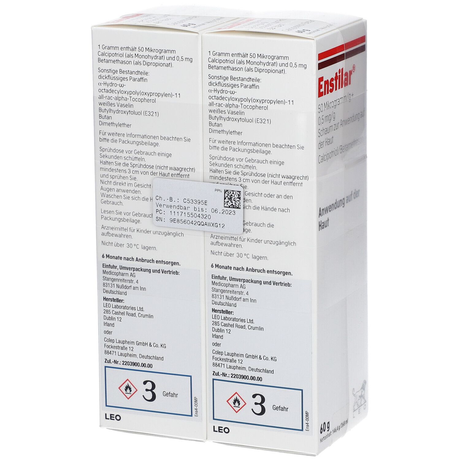 Enstilar 50 µg/g + 0,5 mg/g Schaum z.Anw.a.d.Haut 2x60 g