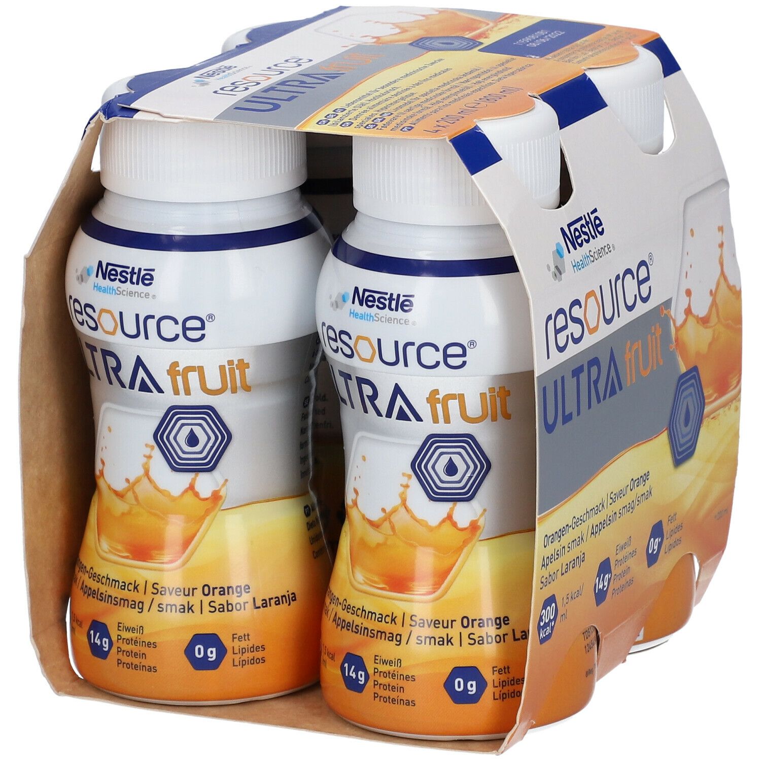 Resource Ultra Fruit Orange flüssig 4x200 ml Flüssigkeit