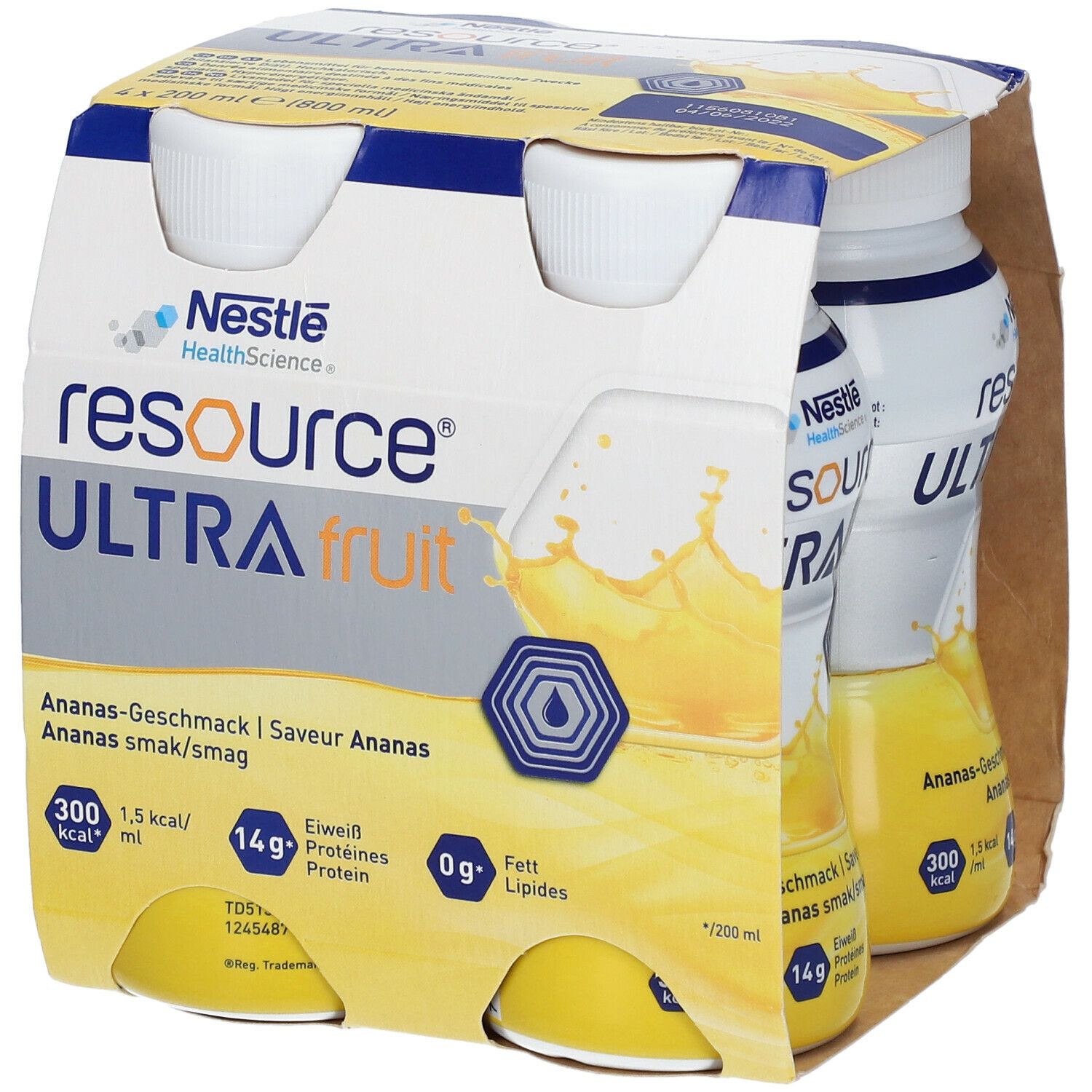 Resource Ultra Fruit Ananas flüssig 4x200 ml Flüssigkeit