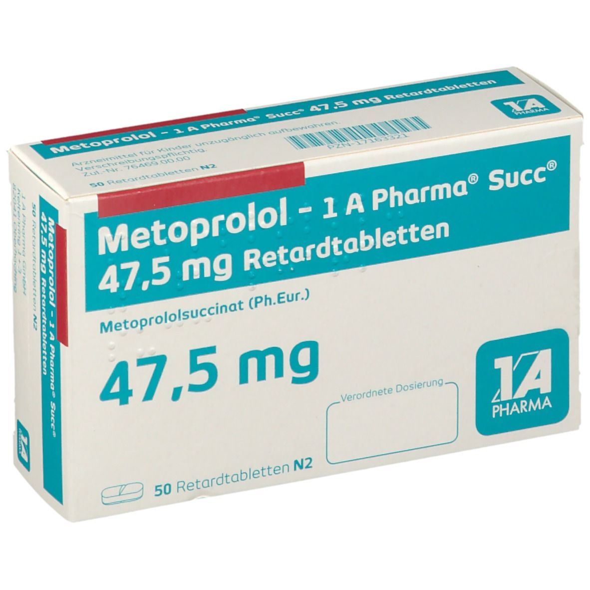 Metoprolol - 1 A Pharma® Succ® 47,5 mg