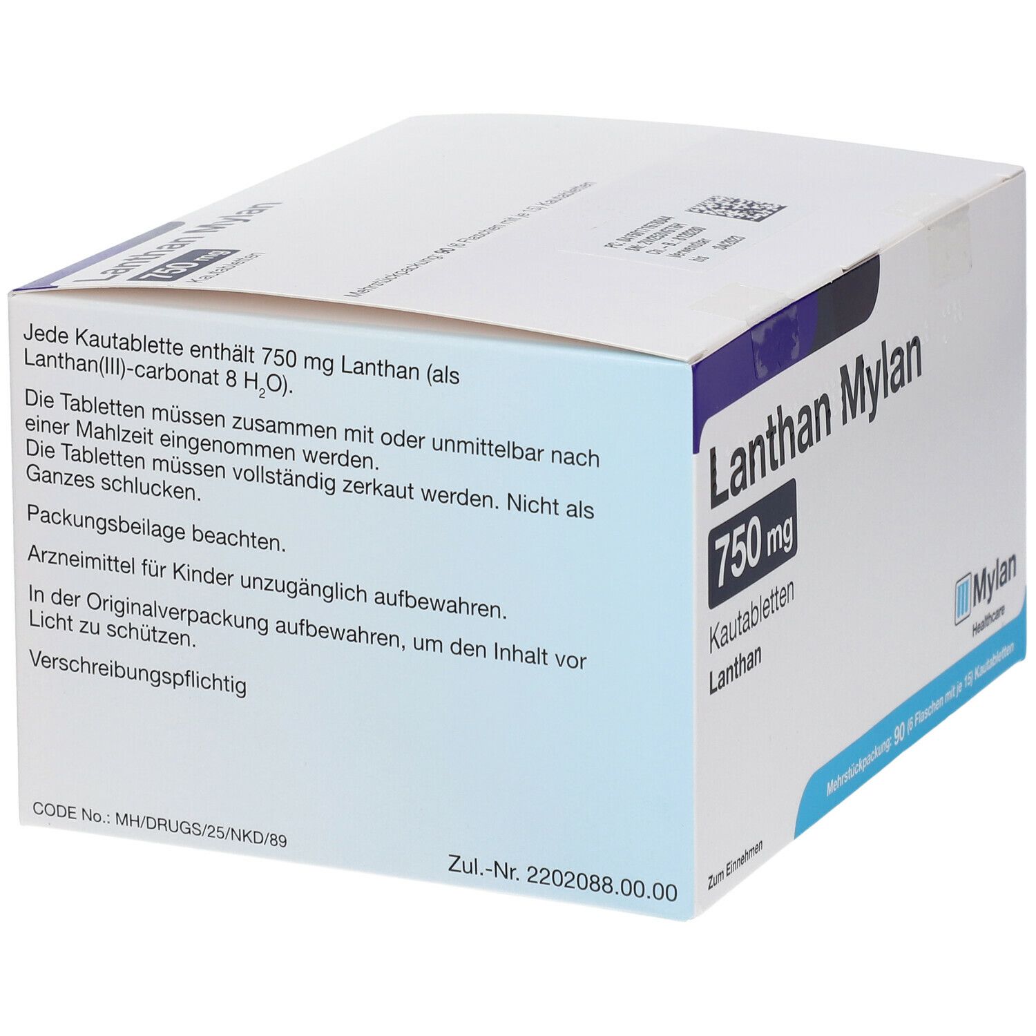 Lanthan Mylan 750 mg Kautabletten 90 St