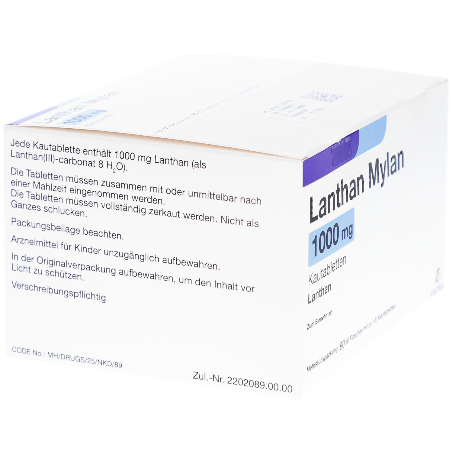 Lanthan Mylan 1000 mg Kautabletten 90 St