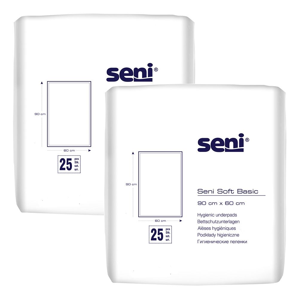Seni Soft Basic Bettschutzunterlage 60x90 cm 2x25 St