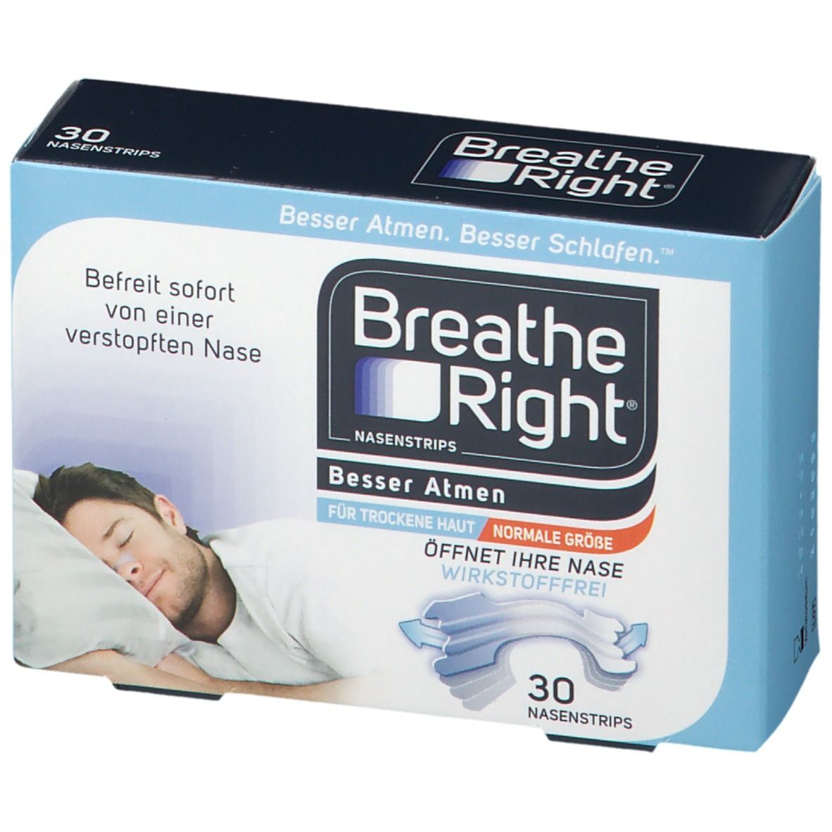 Besser Atmen Breathe Right Nasenstrips transparent, normal