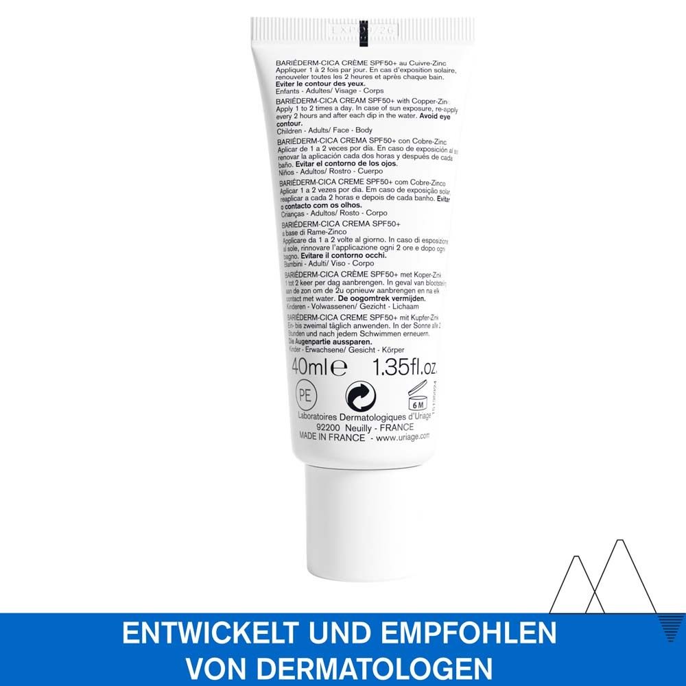 URIAGE® Bariéderm Cica-Creme mit Kupfer-Zink SPF 50+