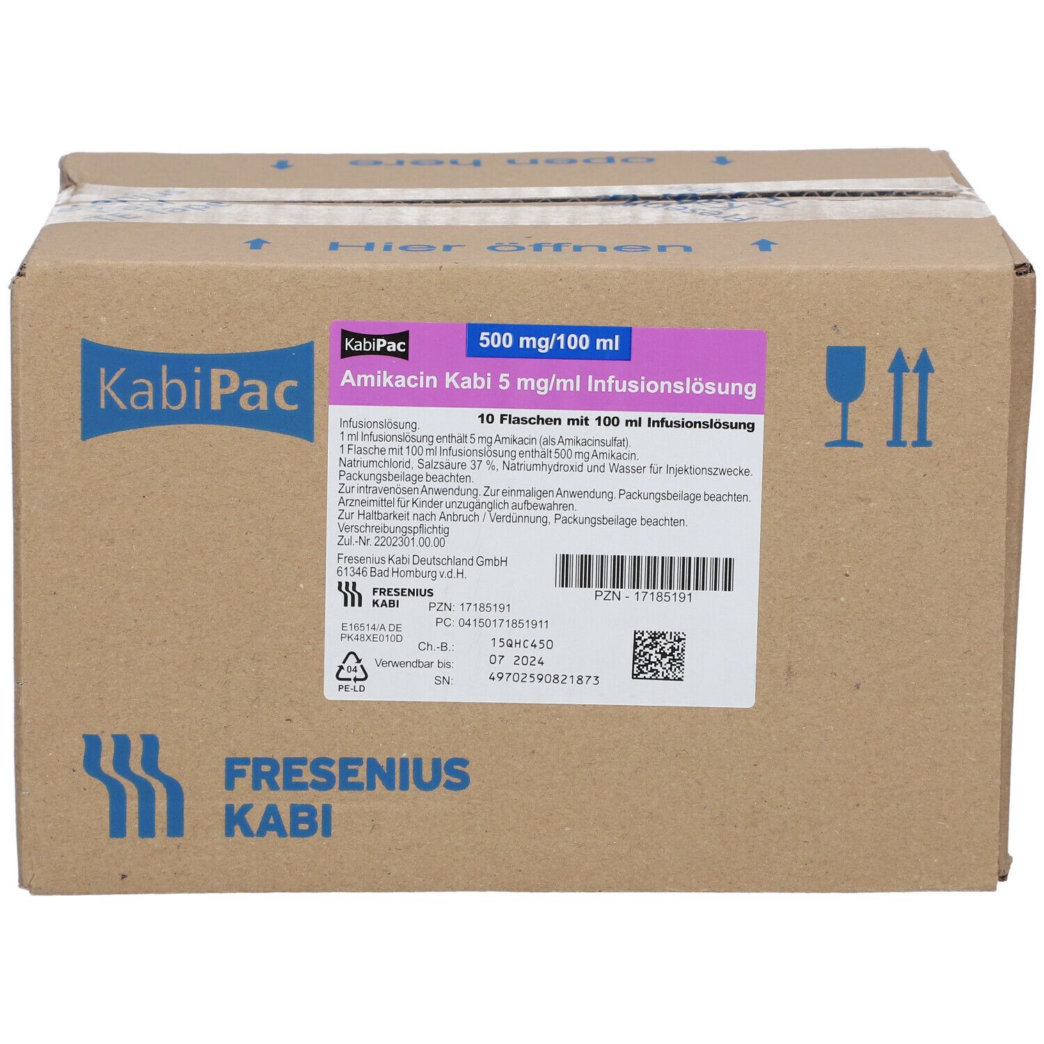 AMIKACIN Kabi 5 mg/ml Infusionslösung 500mg