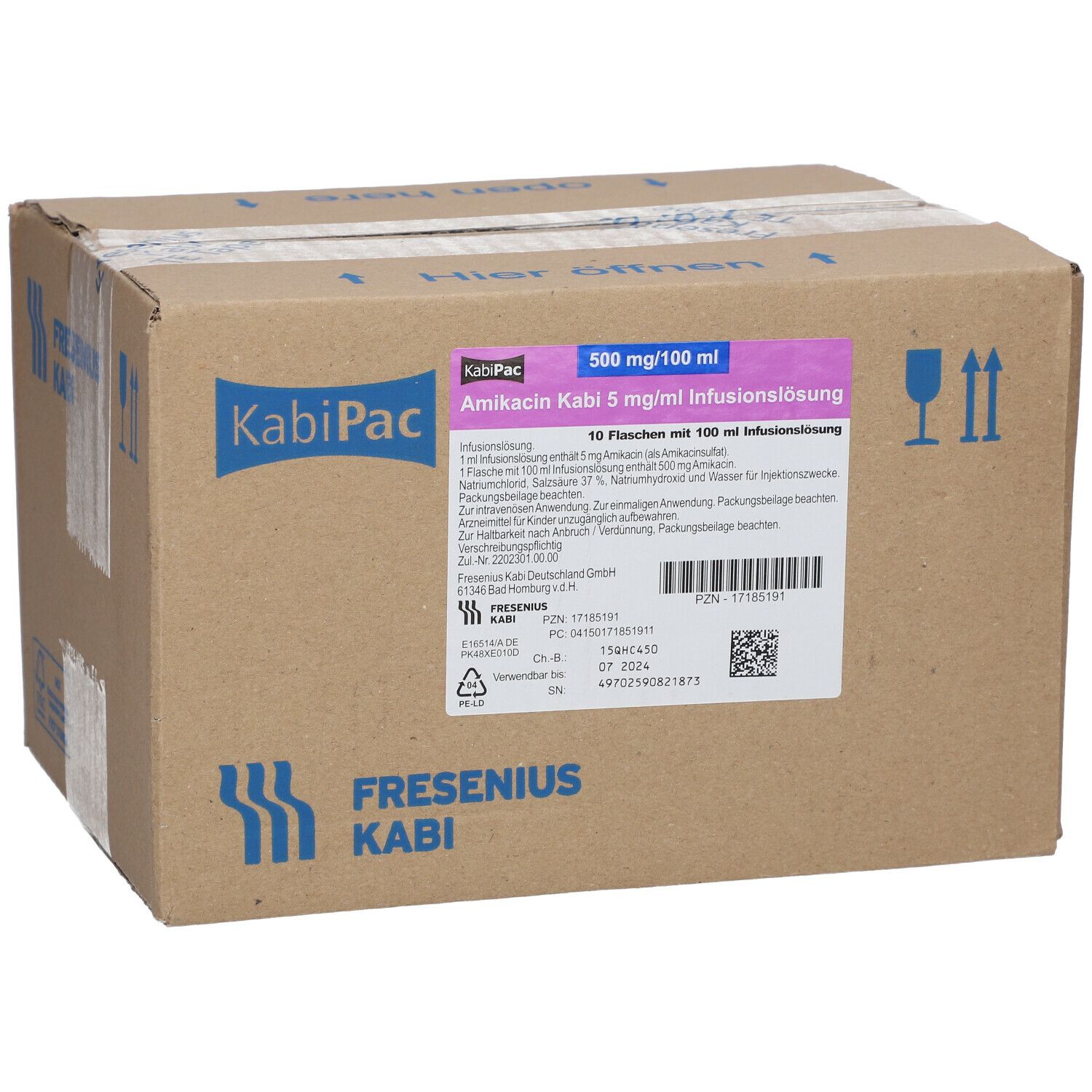 AMIKACIN Kabi 5 mg/ml Infusionslösung 500mg