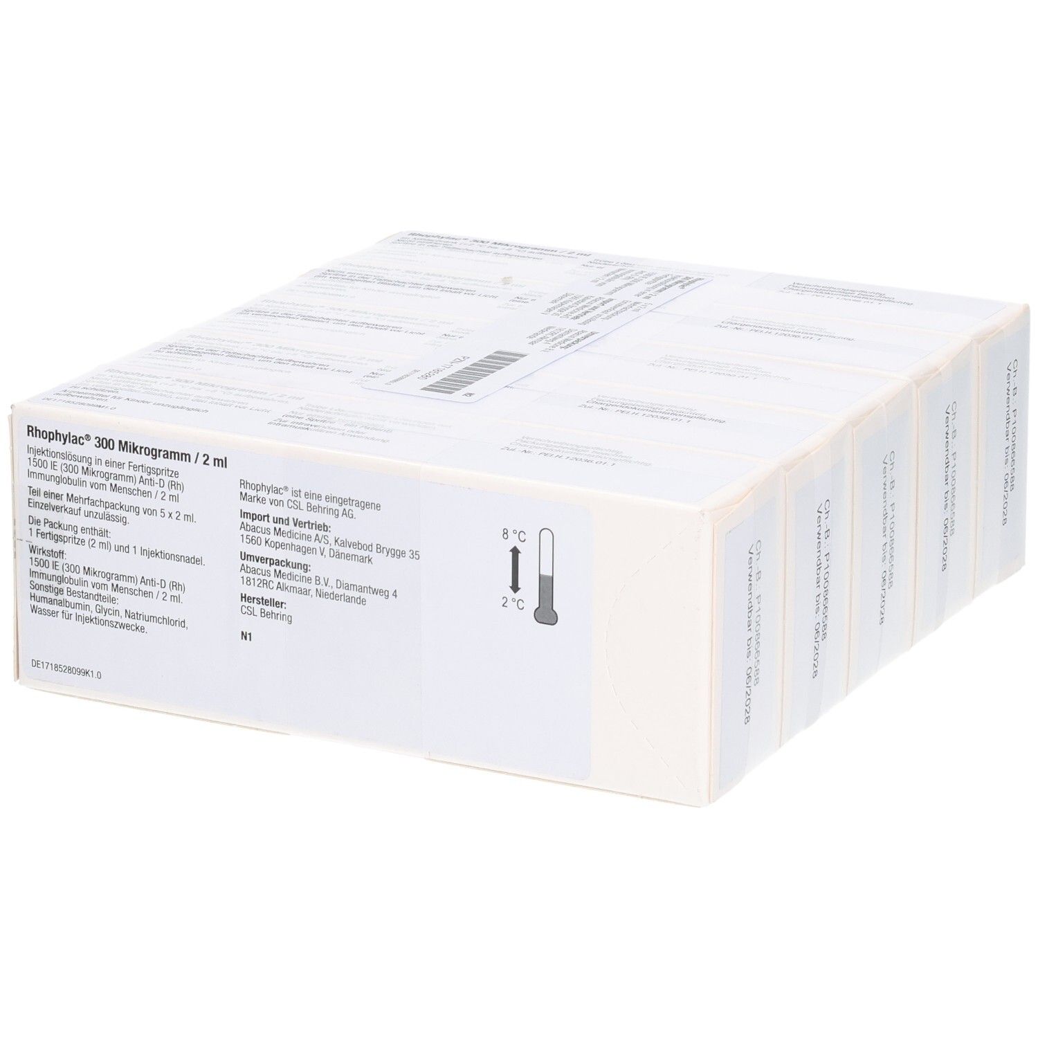 Rhophy RHOPHYLAC 300 µg/2 ml Injektionslsg.in Fertigspr. 5x2 ml mit dem E ...