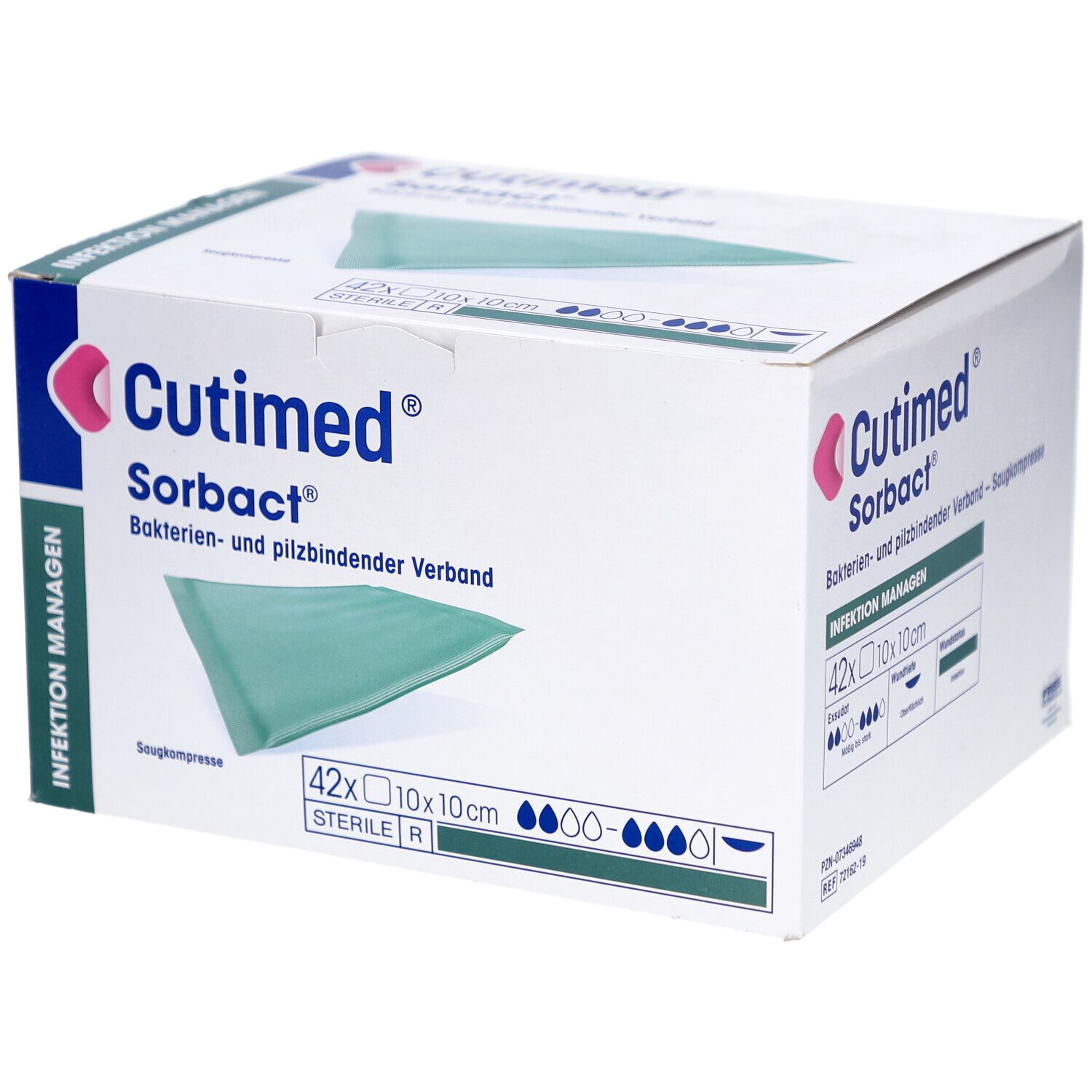 Cutimed Sorbact Saugkompressen 10x10 cm 42 St Kompressen