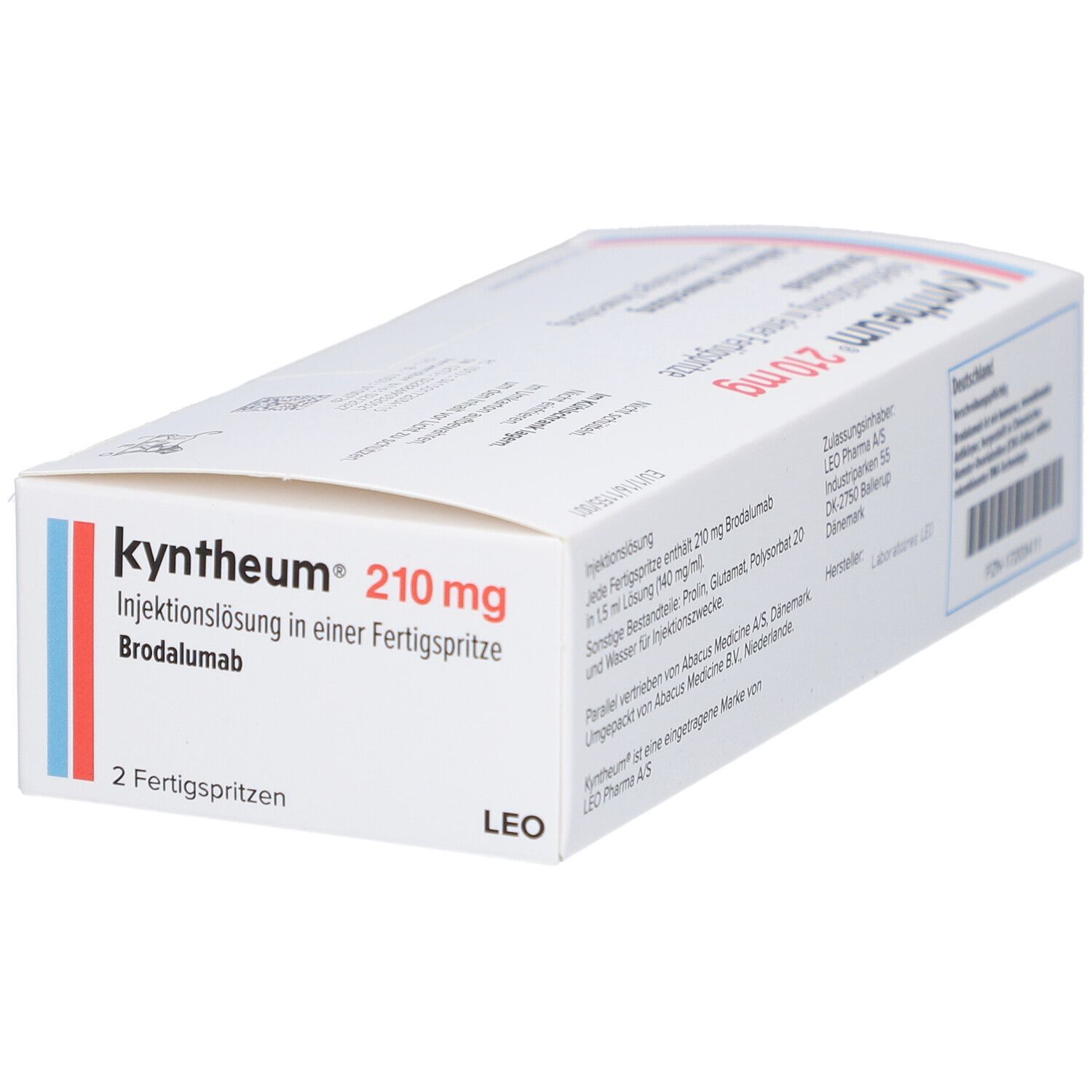 Schachtel Kyntheum 210 mg. Aufschrift: Injektionslösung in einer Fertigspritze. 2 Fertigspritzen.