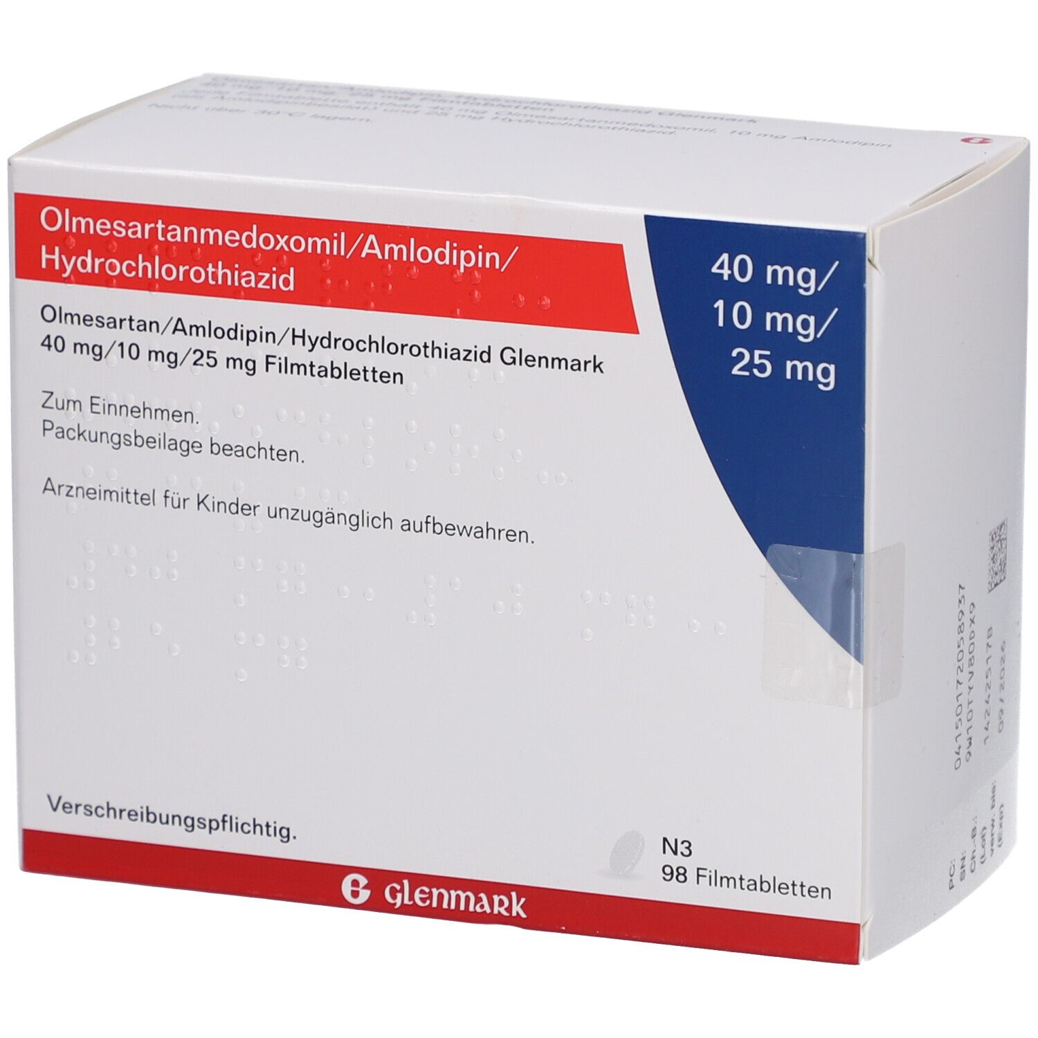 OLMESARTAN/Amlodipin/HCT Glenmark 40/10/25mg FTA