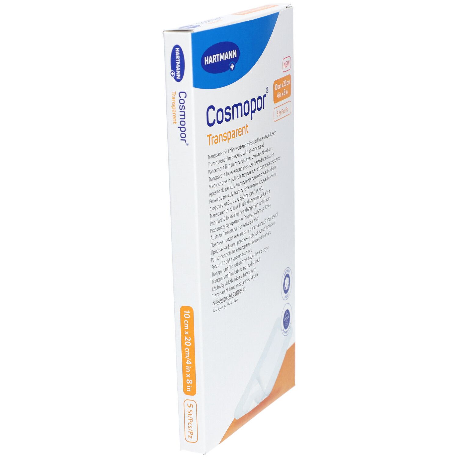 Cosmopor transparent Folienverband 10x20 cm steril 5 St Pflaster