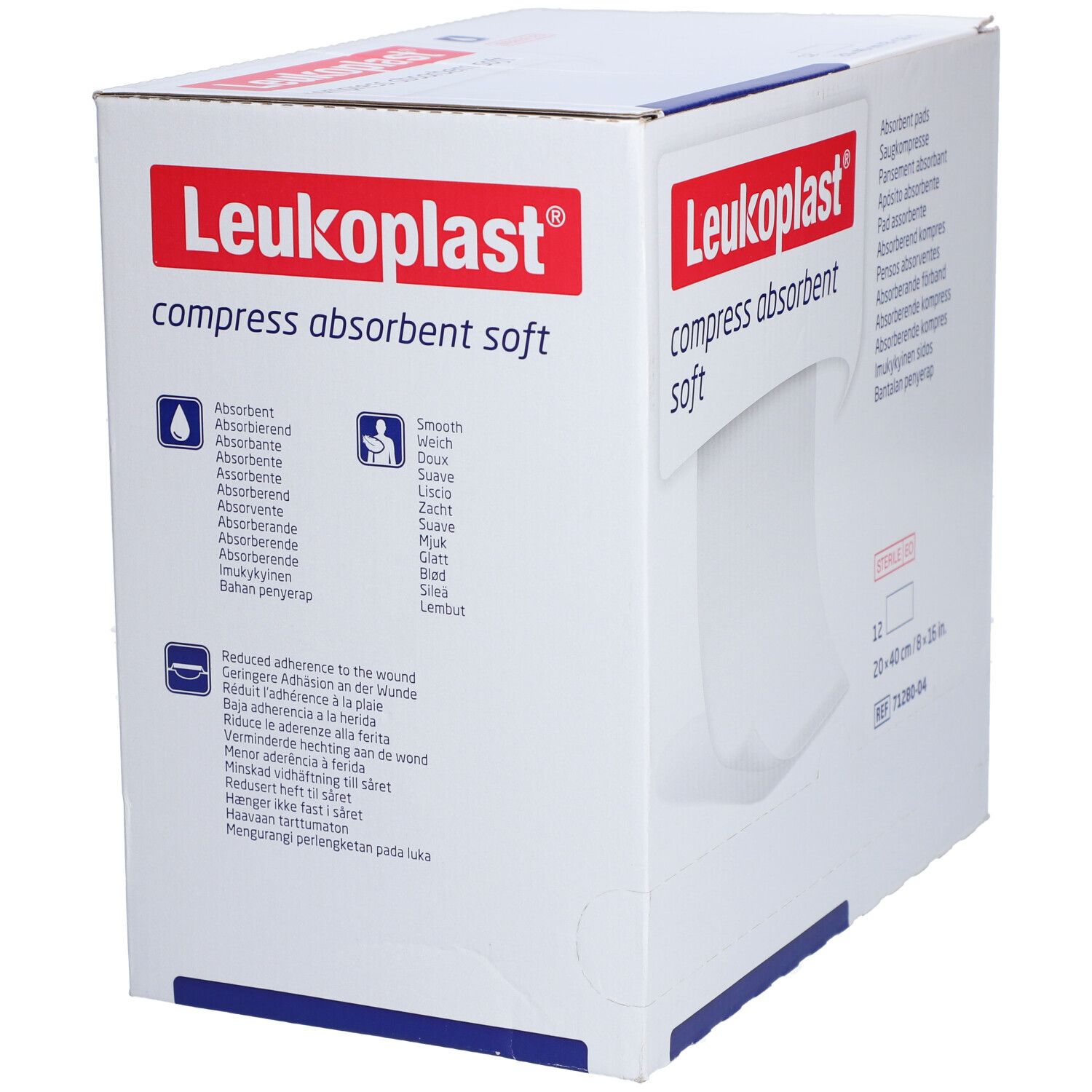 Leukoplast compress absorbent soft steril 20x40cm 12x1 St Kompressen