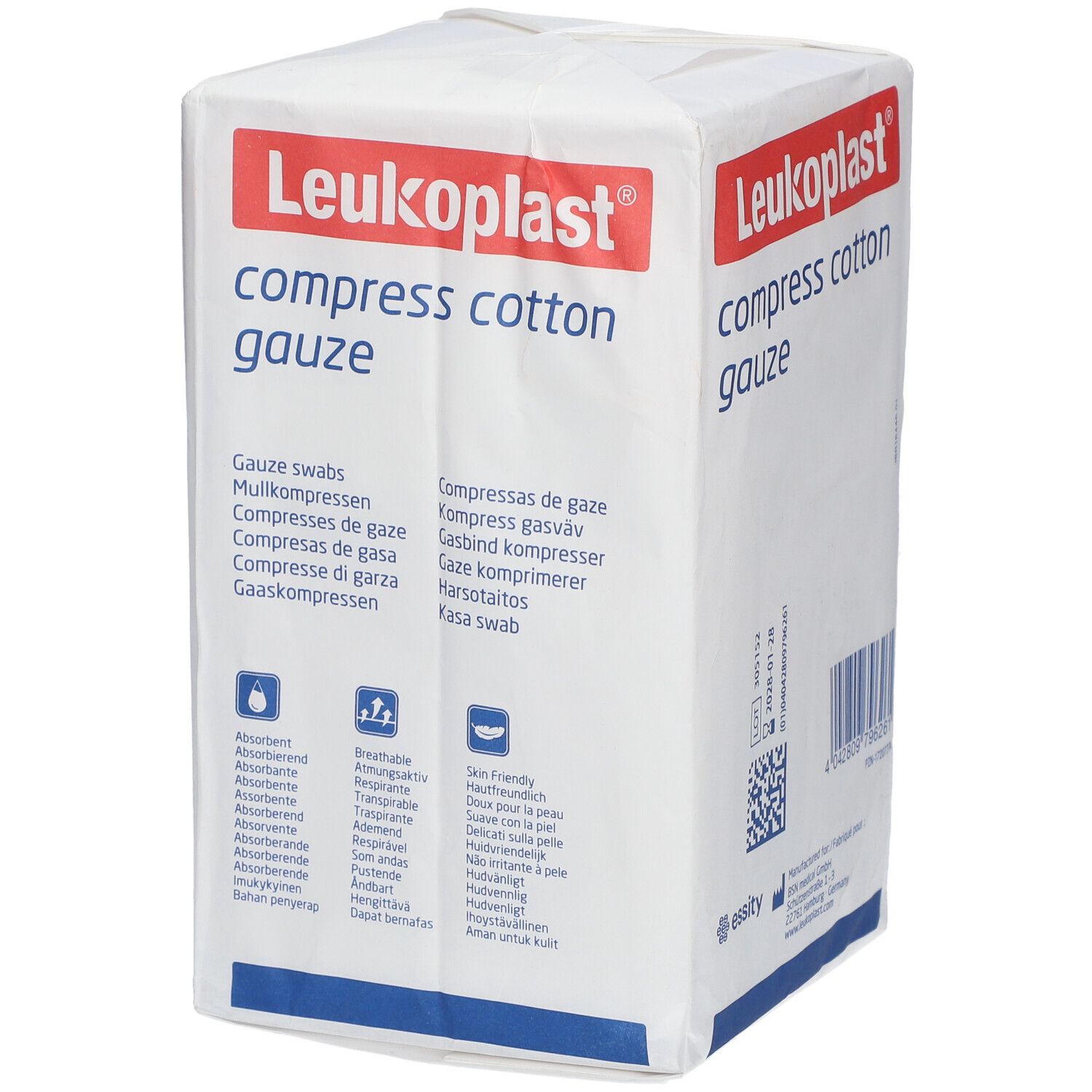 Leukoplast® compress cotton gauze 10 cm x 10 cm unsteril