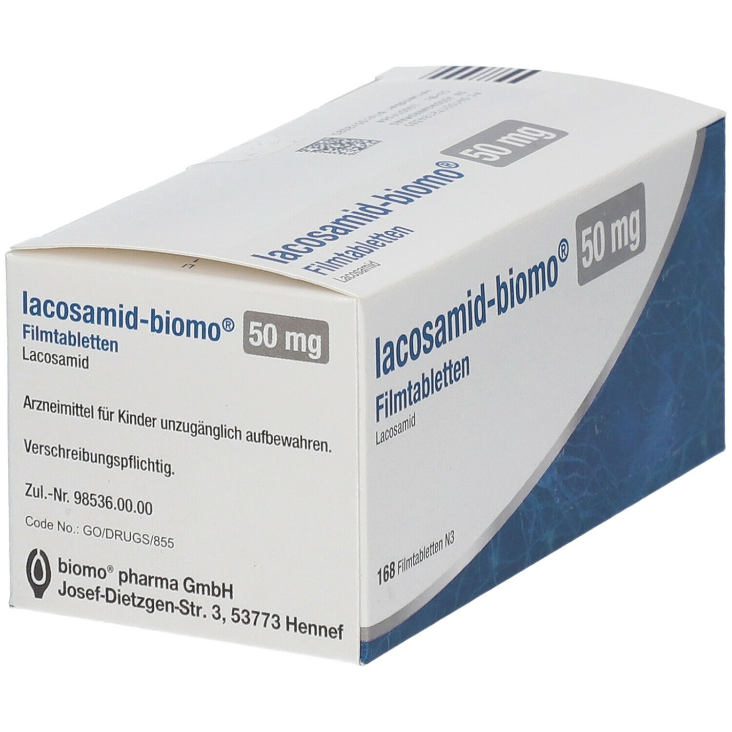 LACOSAMID-biomo 50 mg Filmtabletten 168 St