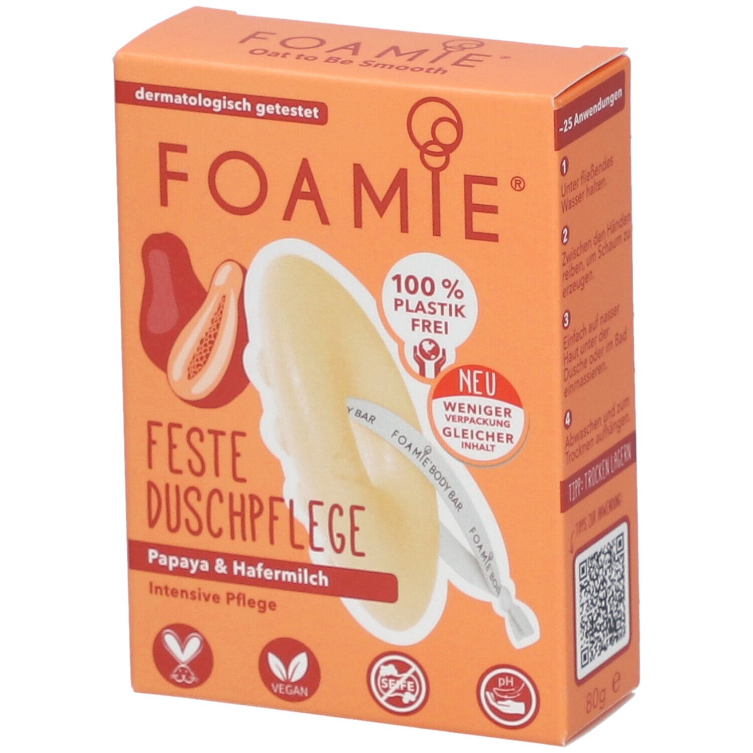 Foamie® Feste Duschpflege Papaya & Hafermilch