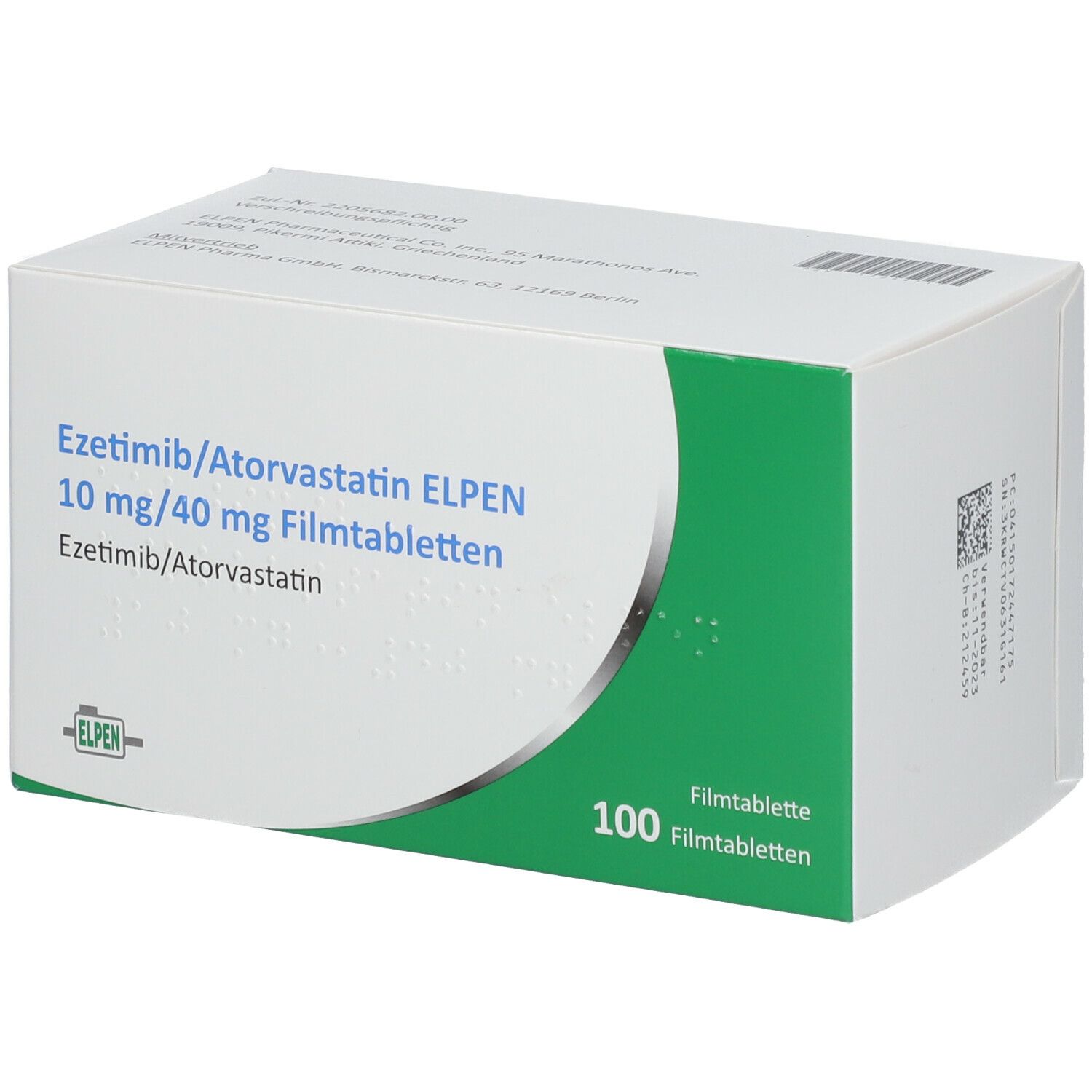 EZETIMIB/Atorvastatin Elpen 10 mg/40 mg Filmtabl. 100 St Filmtabletten