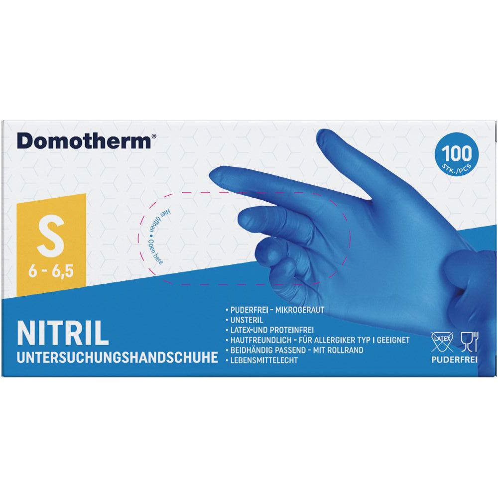 Domotherm Unt.Handschuhe Nitril unste.pf S blau 100 St Handschuhe