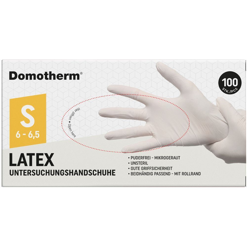 Domotherm Unt.Handschuhe Latex unsteril pf S weiß 100 St Handschuhe
