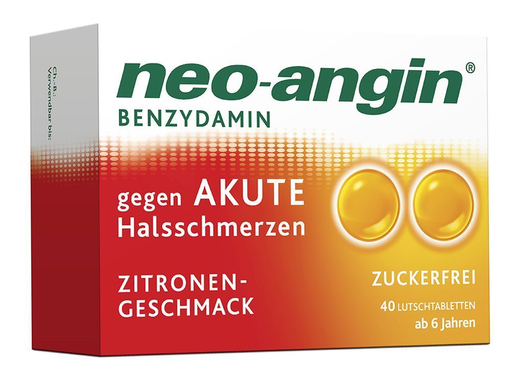 neo-angin Benzydamin gegen akute Halsschmerzen - Zitronengeschmack - zuckerfrei