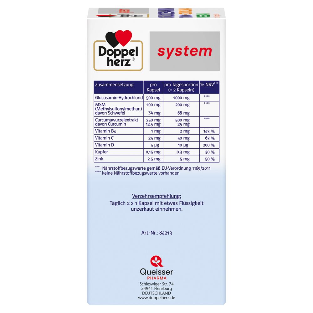 Doppelherz system GLUCOSAMIN 1000 + CURCUMA VEGAN