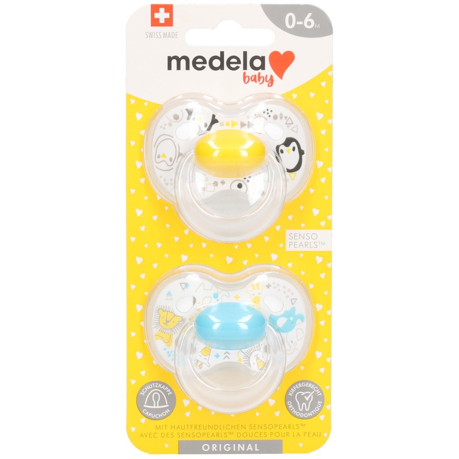 Medela baby Schnuller Original Duo gelb&tür.0-6 M. 2 St