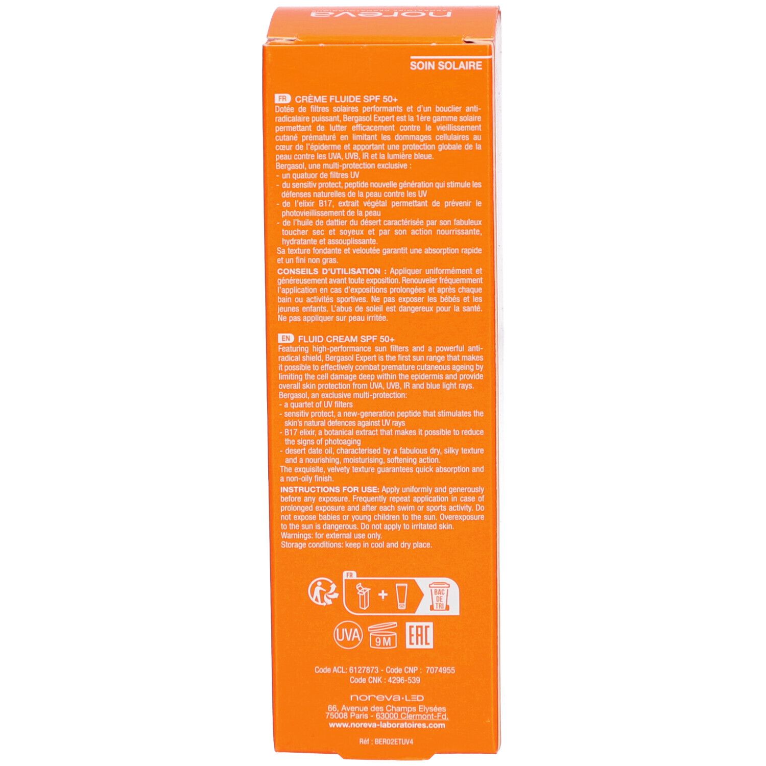 Noreva Bergasol Expert Crème Fluide SPF 50+