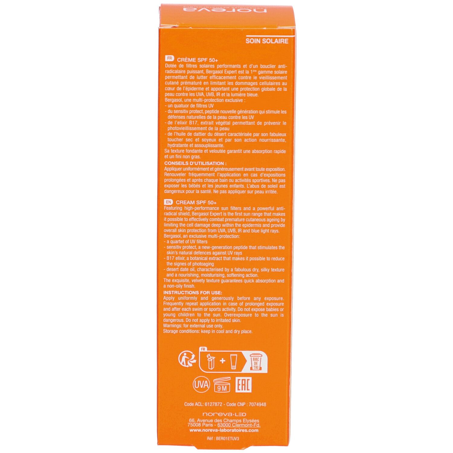 noreva Bergasol Expert Crème SPF 50+