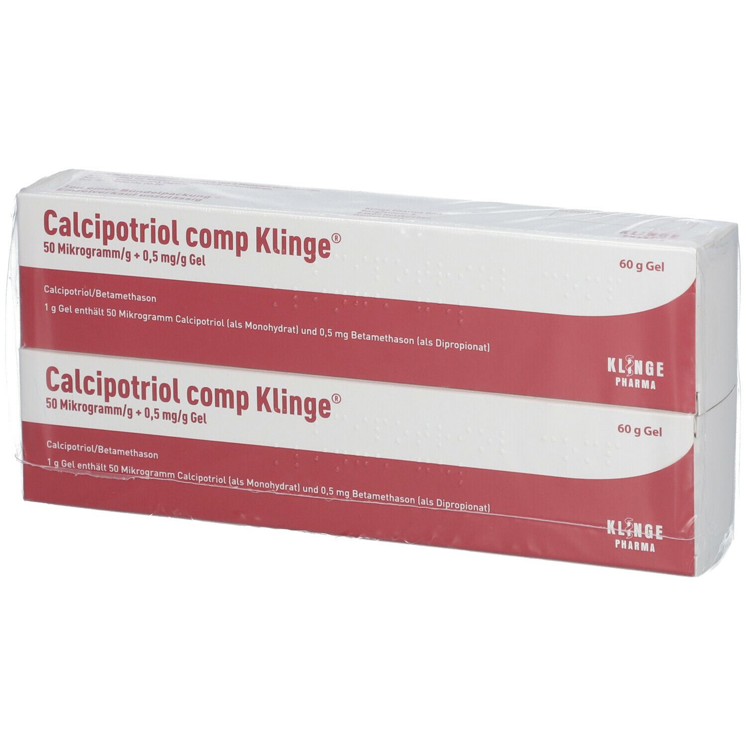 Calcipotriol comp Klinge 50 µg/g + 0,5 mg/g Gel 2x60 g