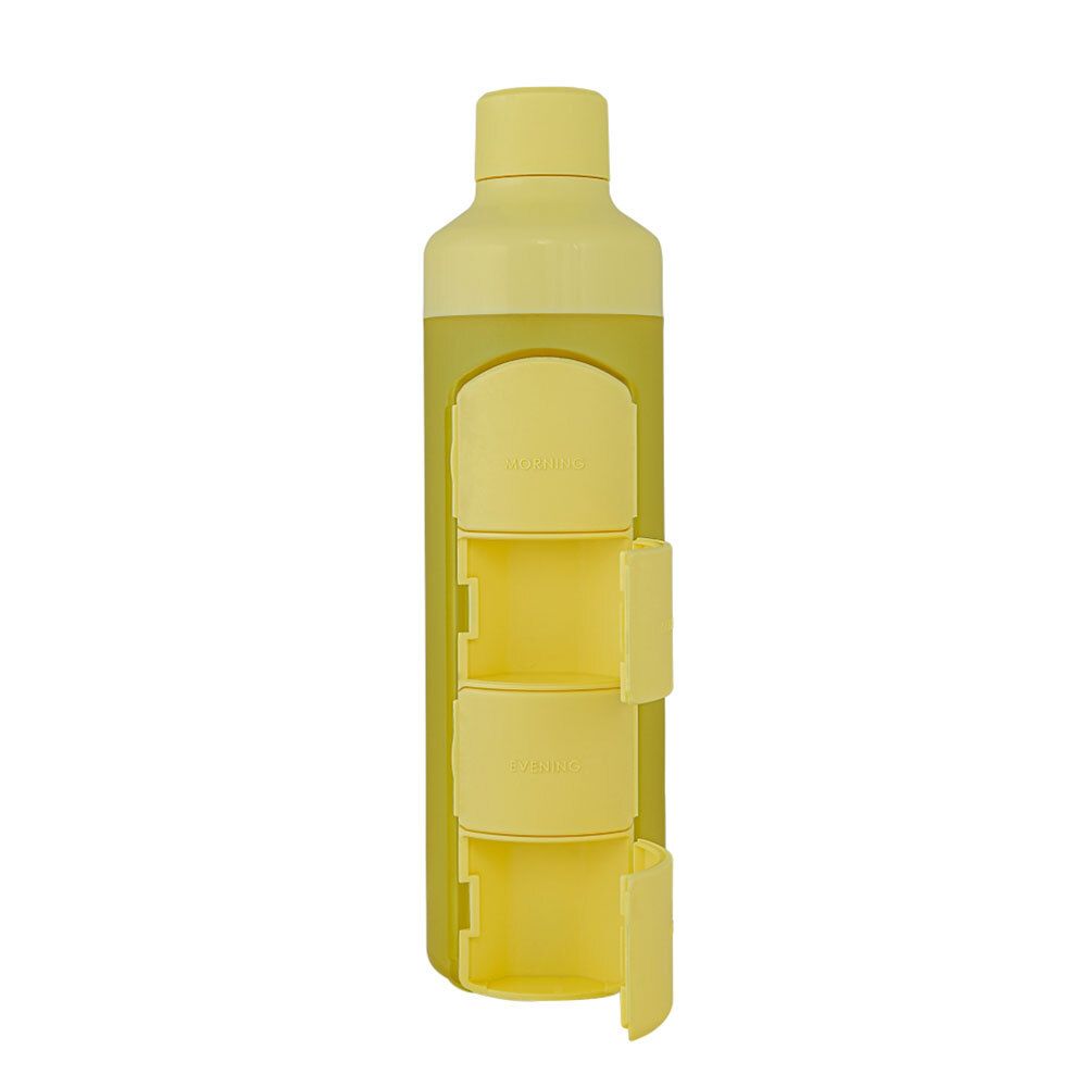 YOS Bottle mit Tabletten-Spender 1 Tag gelb