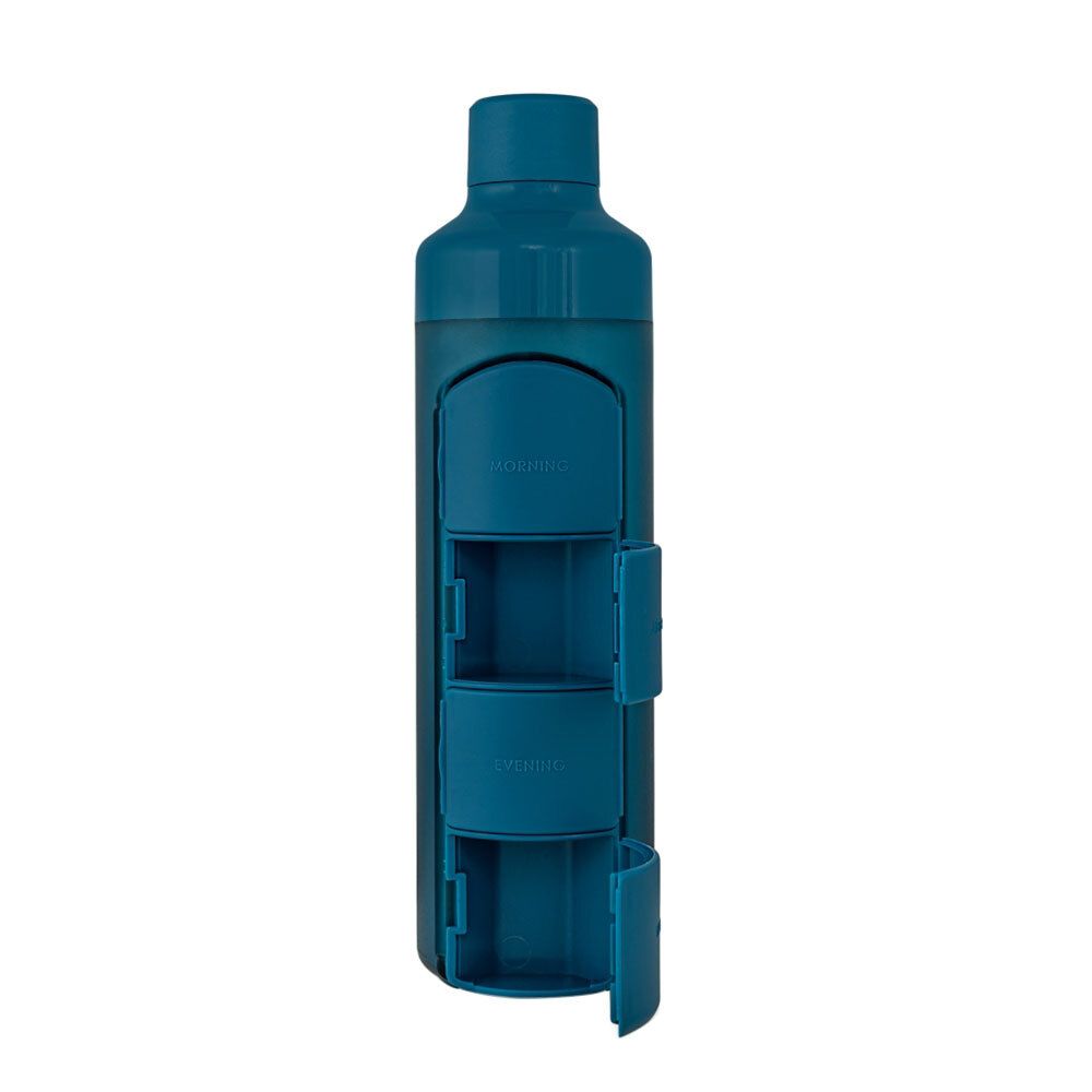 YOS Bottle mit Tabletten-Spender 1 Tag blau