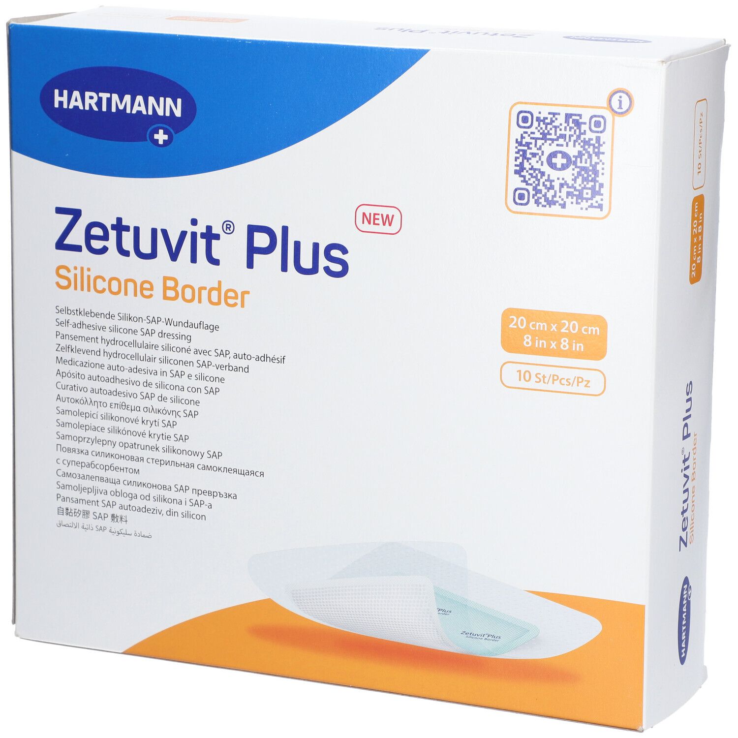 Zetuvit® Plus Silicone Border Selbstklebende Silikon-SAP-Wundauflage 20 x 20 cm