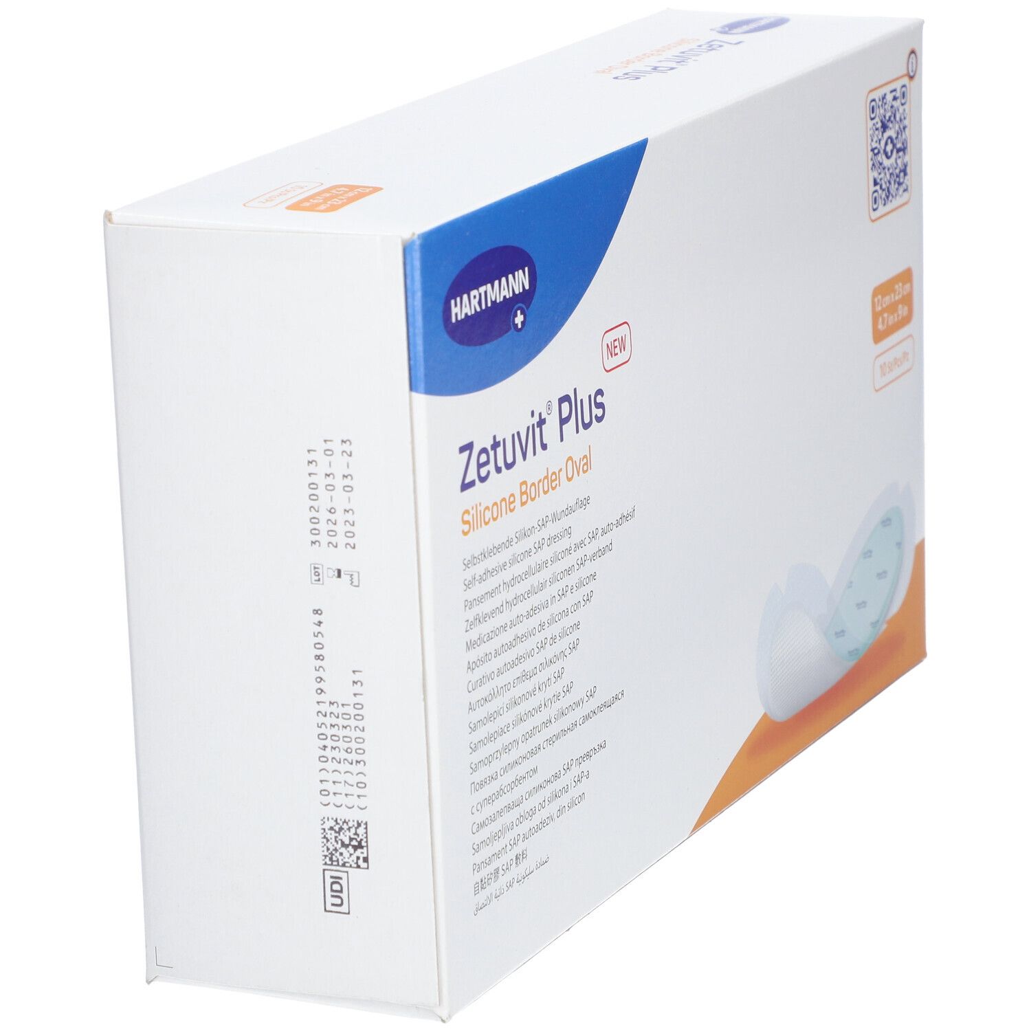 Zetuvit Plus Silicone Border steril oval 12x23cm 10 St Kompressen