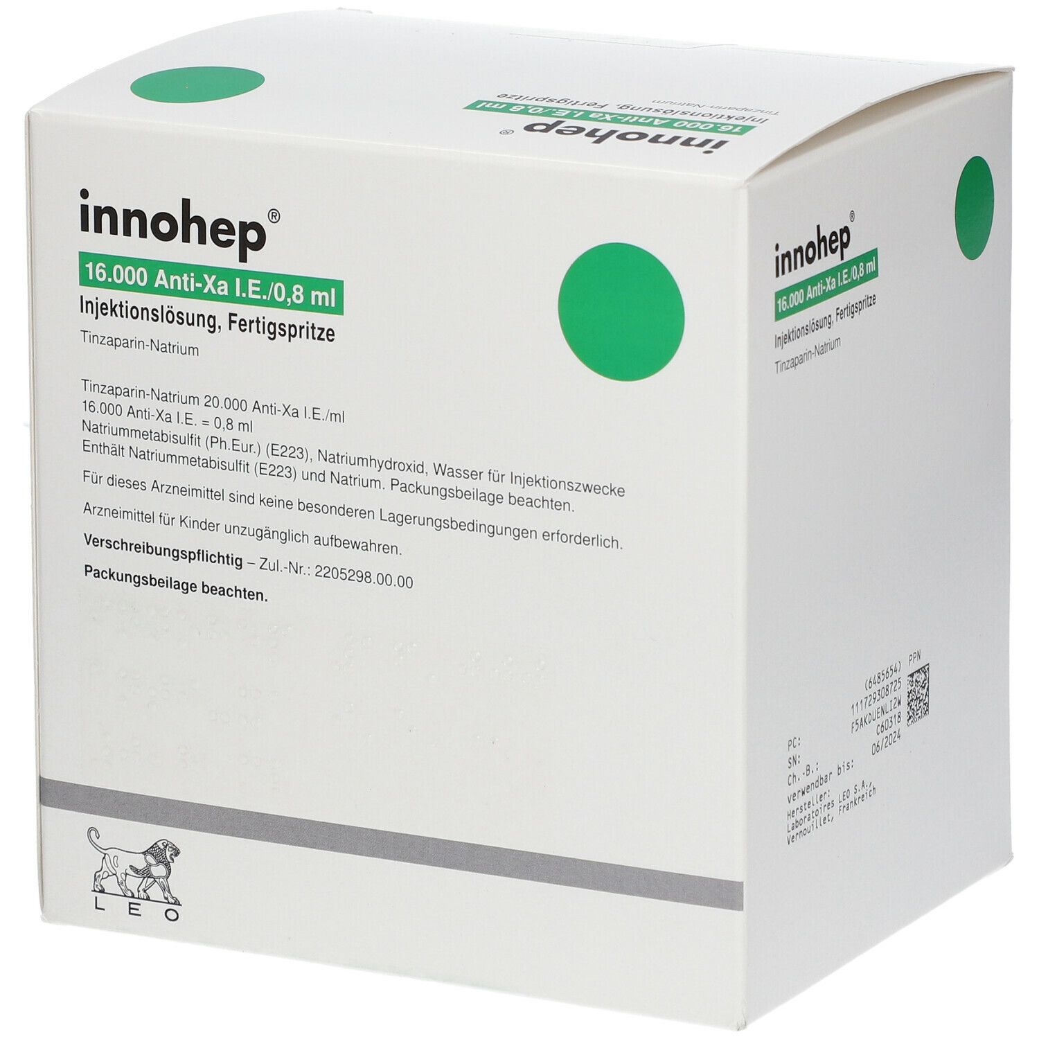 INNOHEP 16.000 Anti-Xa I.E./0,8ml Inj.-Lsg.i.e.FS