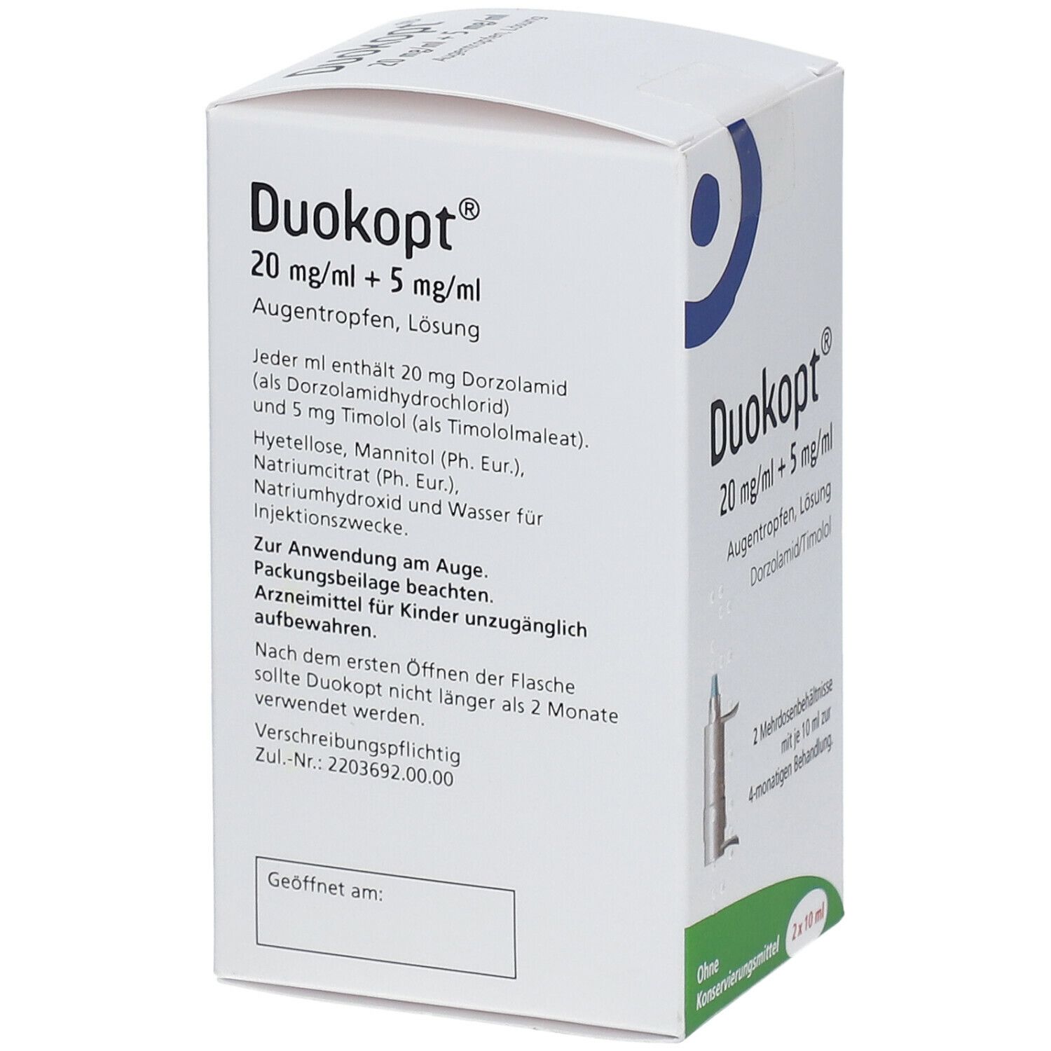 Duokopt 20 mg/ml + 5 Augentropfen 2x10 ml