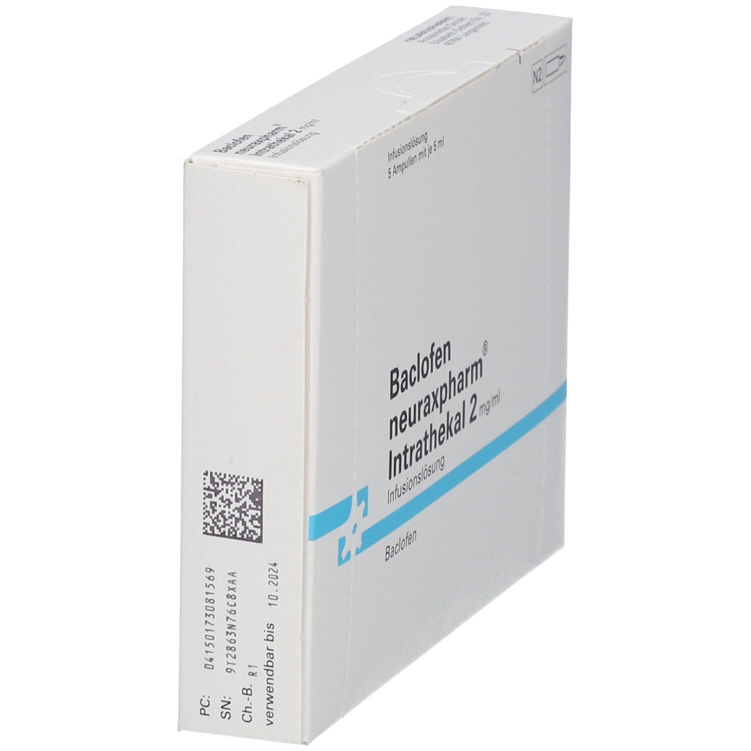 Baclofen neurax.Intrathek.2mg/ml Inf.-L.Amp.10mg 5 ml Infusionslösung