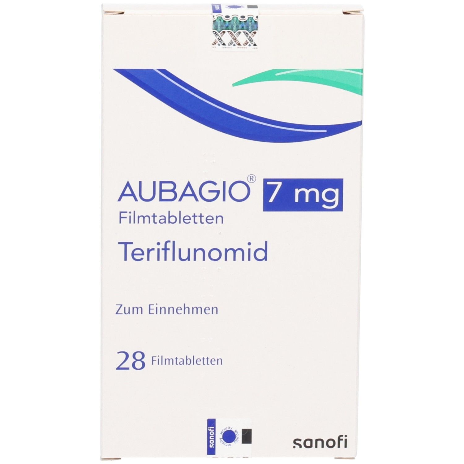 Aubagio 7 mg Filmtabletten mit Teriflunomid, 28 Stück.