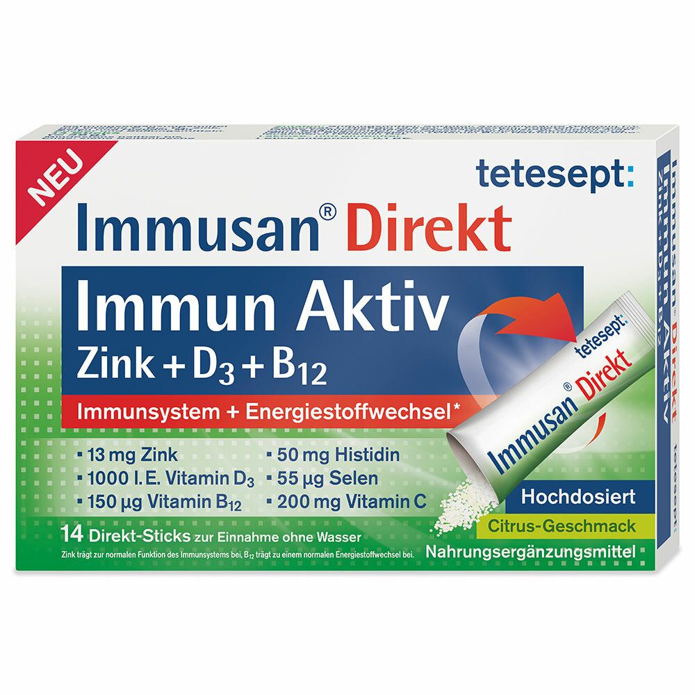 tetesept: Immusan® Direkt Immun Aktiv Zink + D3 + B12