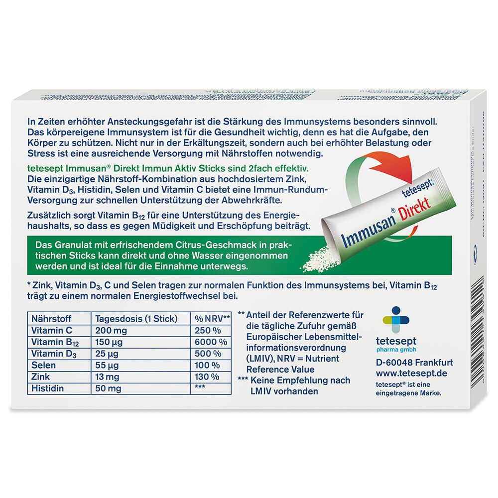 tetesept® Immusan Direkt Immun Aktiv Zink + D3 + B12