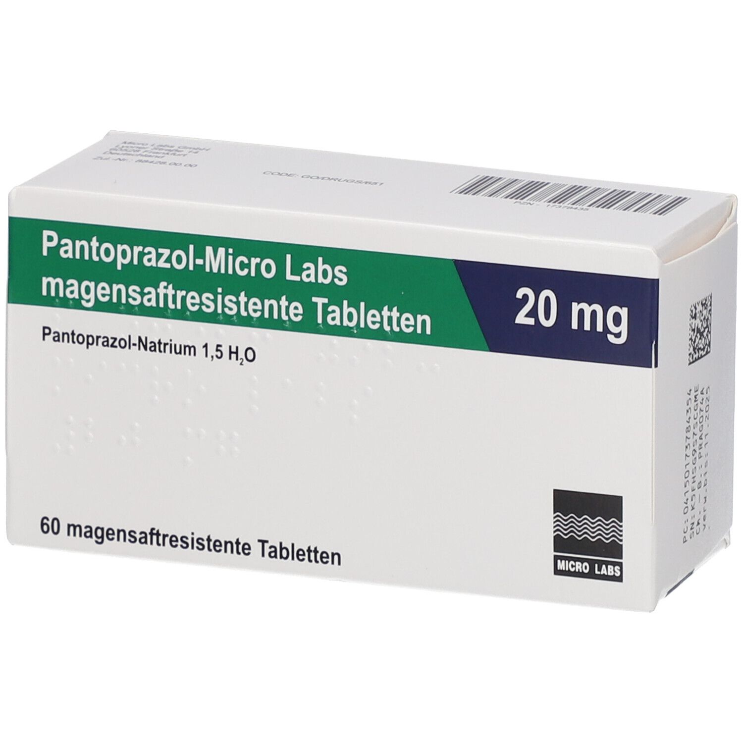 PANTOPRAZOL-Micro Labs 20 mg magensaftr.Tabletten