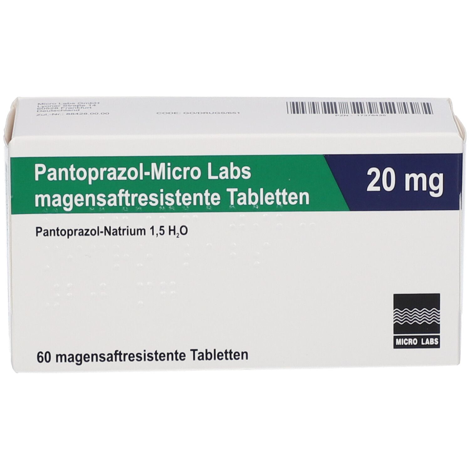 PANTOPRAZOL-Micro Labs 20 mg magensaftr.Tabletten
