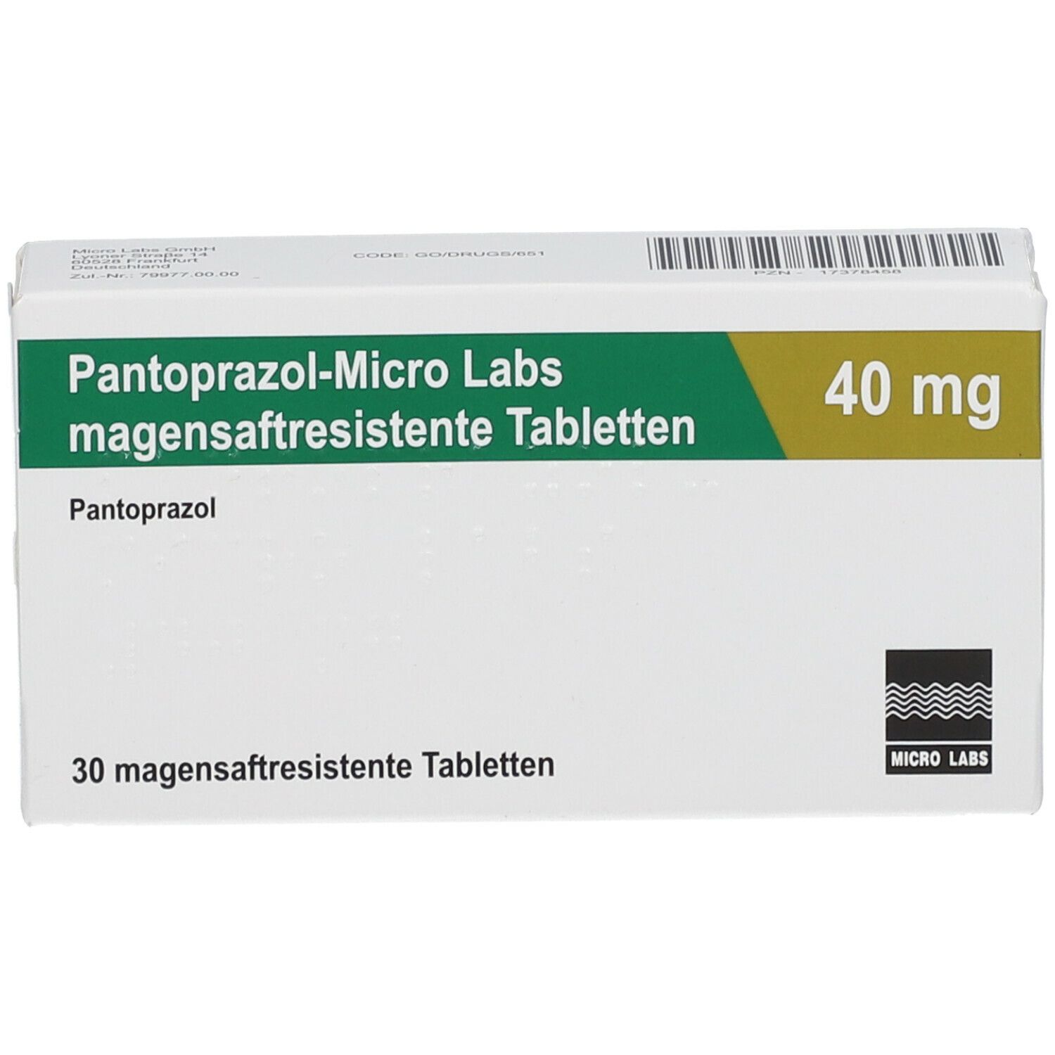 PANTOPRAZOL-Micro Labs 40 mg magensaftr.Tabletten