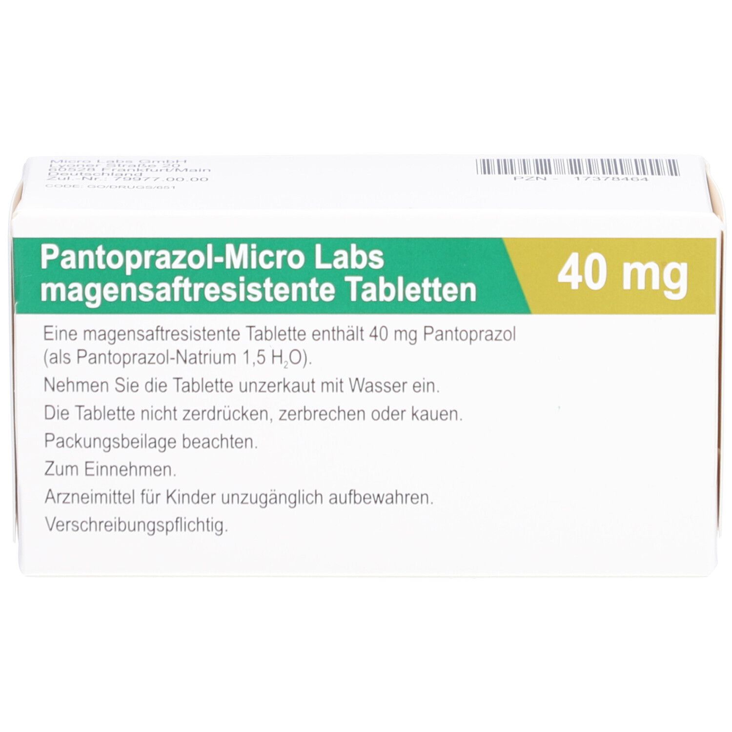 PANTOPRAZOL-Micro Labs 40 mg magensaftr.Tabletten